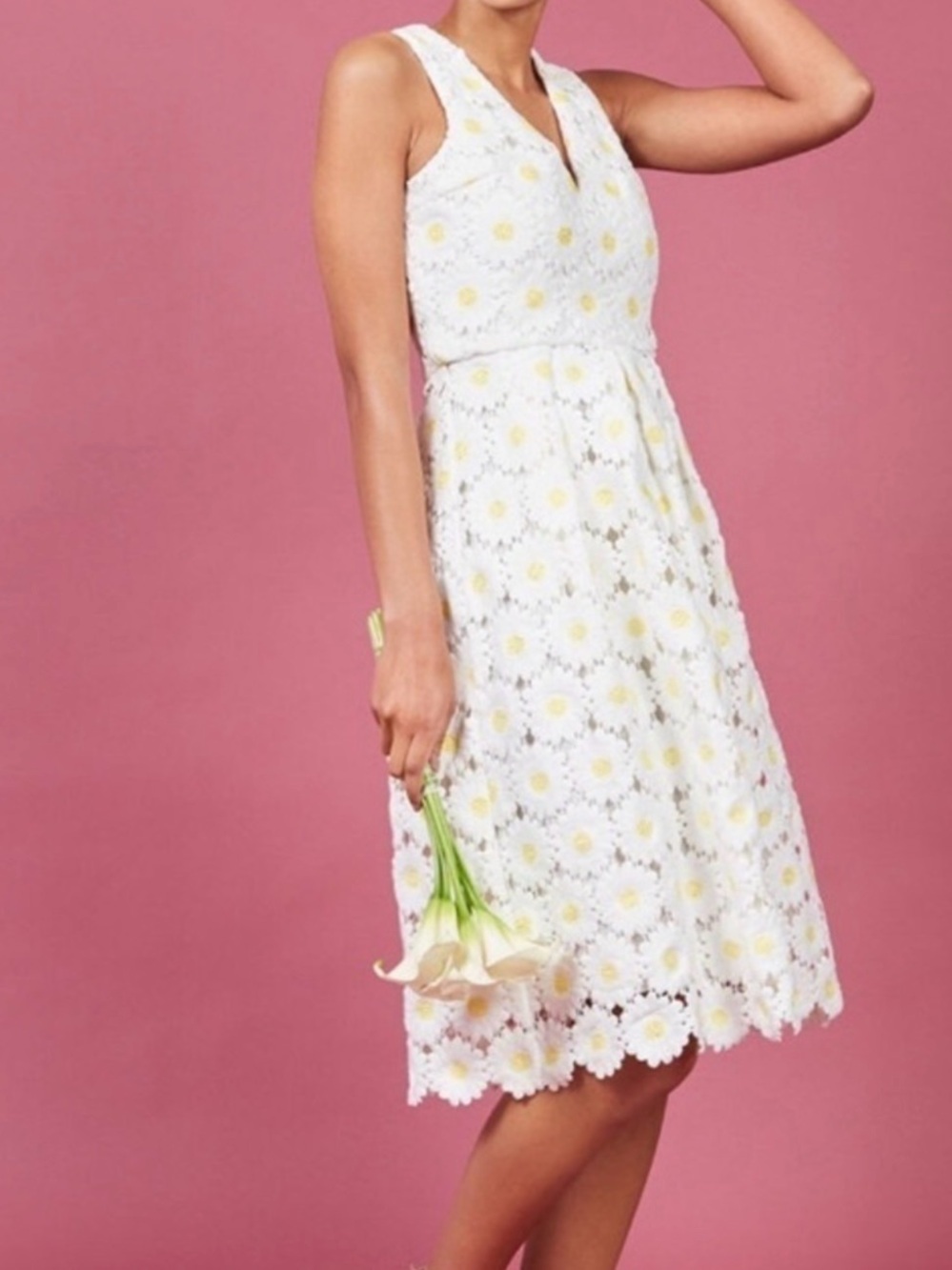 Modcloth Liza Luxe Daisy Floral Fit
Flare Dress